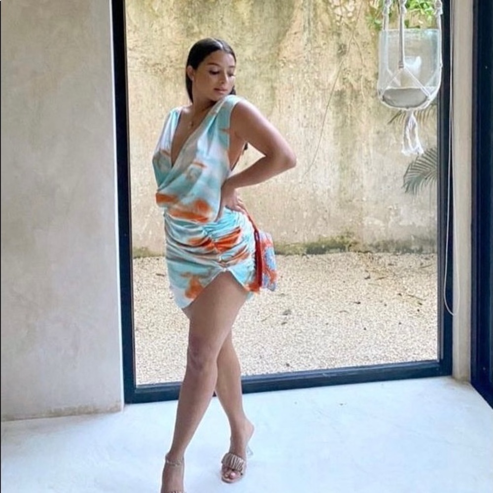 Beautiful blue and orange dress